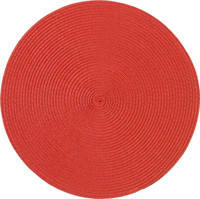 Produktbild von Tischset 4er Set Rot rund 35 cm Ø Platzset abwaschbar Platzdeckchen geflochtene Optik
