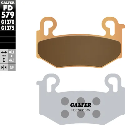 Zdjęcie produktu dla Klocki hamulcowe Galfer FD579G1375, spiekane metalowe SPORT, przednie (potrzebne 2 sztuki) do BMW R GS 1300 cm³, rok produkcji 2023–2024