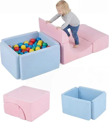 Imagen del producto de Bloques de espuma para niños, bloques suaves con piscina de pelotas