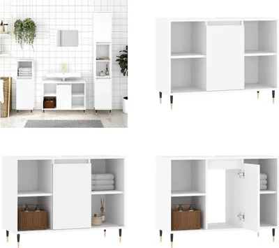 Obrázok produktu pre vidaXL Kúpeľňová skrinka biela 80x33x60 cm materiál na báze dreva - Kúpeľňová skrinka - Kúpeľňové skrinky - Skrinka do kúpeľne