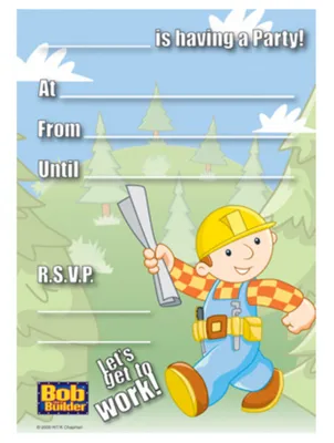 Produktbild von Einladung Bob the builder 20