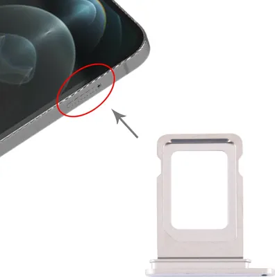 Produktbild von SIM Karten Halter für Apple iPhone 12 Pro Max Silber Card Tray Ersatzteil Neu