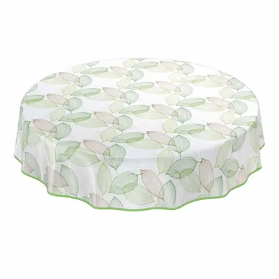 Produktbild von Tischdecke Wachstuch Blumen Grau Robust Wasserabweisend Rund 120 cm
