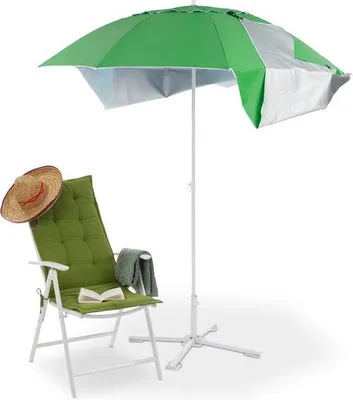 Produktbild von Famanu Strandzelt mit Sonnenschirm - 2 in 1 - Ø 175 cm - UV-Schutz 50 - Windschutz - mit Tragetasche