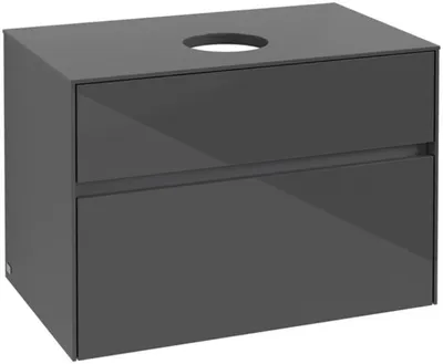 Image de Villeroy & Boch Collaro Meuble sous-lavabo, suspendu, 2 tiroirs, lavabo au centre, 800x548x500mm, C03700FP