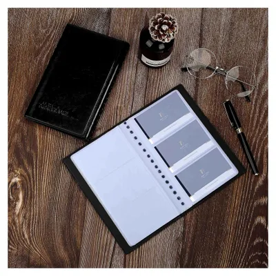 Produktbild von Visitenkartenmappe für 300 Karten, 2er Set, Schwarz