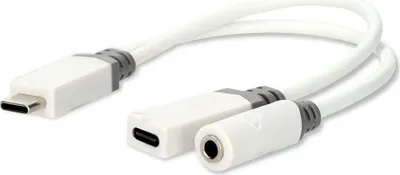 Immagine prodotto di Adattatore USB-C Nedis - USB 2.0 - USB-C maschio - USB-C femmina / 3,5 mm femmina - 0,10 m - Rotondo - Placcato oro - PVC - Bianco - Scatola