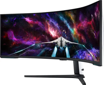 Produktbild von Samsung G95NC, 144,8 cm (57"), 7680 x 2160 Pixel, Dual UHD, LED, 1 ms, Schwarz, Weiß