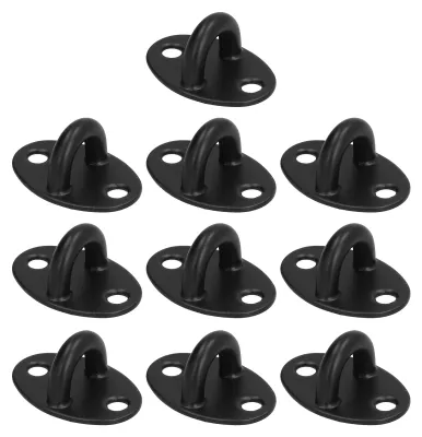 Immagine prodotto di 10 pezzi piastra con occhielli, ganci a U, acciaio inossidabile, robusti ganci da soffitto per appendere altalene, sedie, amache, nero