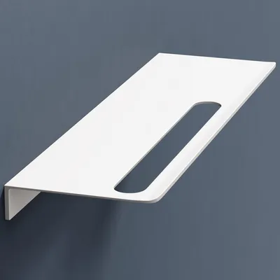 Produktbild von doporro Duschablage ohne Bohren aus Aluminium 40 cm, selbstklebendes Duschregal mit Handtuchhalter, 2-in-1 Badezimmer Organizer Matt weiß Reglo-06