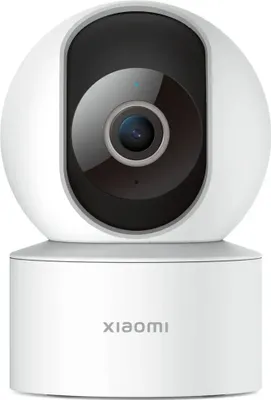A white Xiaomi smart camera is shown against a white background.