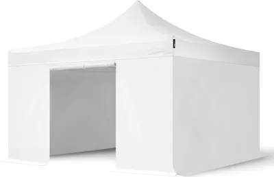 Immagine prodotto di TOOLPORT 4x4m gazebo pieghevole PES con laterali, PROFESSIONAL alluminio, bianco
