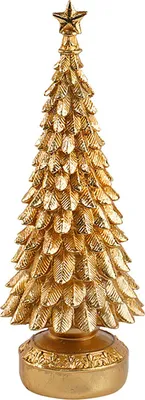 Produktbild von Kleine Tisch-Weihnachtsbaumfigur aus Kunstharz mit Sternspitze für Zuhause, Büro, Kaminsims und als Weihnachtsdekoration für den Innenbereich