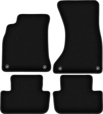Immagine prodotto di Tappetini in velluto per Audi A4 B8 (2007-2015, berlina, station wagon, avant, allroad) neri, set 4 pz, con fissaggi