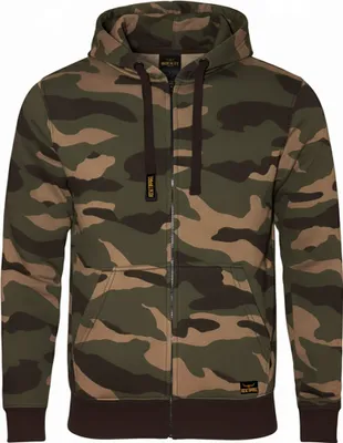 Produktbild von ROCK-IT Apparel Kapuzenjacke Herren, Camouflage Sweatjacke, Männer Zipper, S-5XL, Reißverschluss, Fleece-Innenseite, weicher Stoff, Grün/Braun 4XL