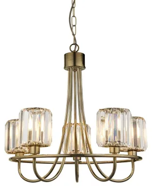 Zdjęcie produktu dla Lampa wisząca BERENICE antyczna mosiężna 5xE14x15W metal wym:200x51x51cm IP20 Endon
