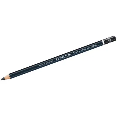 A single black pencil is shown diagonally on a white background.