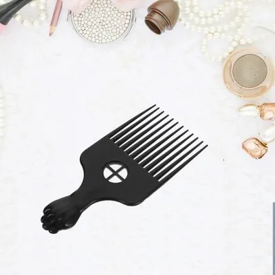 Produktbild von Volumenkamm aus schwarzem Kunststoff für Afro-Haar und Locken, tragbares Haarstyling-Werkzeug zum Bürsten und Texturieren für Bad oder Auto