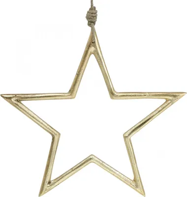 Produktbild von Weihnachtsdeko Stern Golden Metallanhänger Adventsdeko 24,5cm