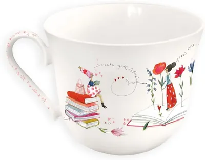 Produktbild von Kaffeetasse Lesefreude von Grätz 450ml mit Henkel in Geschenkbox