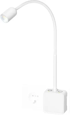 Zdjęcie produktu dla Ścienna lampa LED - lampka nocna - do czytania w łóżku - możliwość regulacji jasności i koloru - 4W, 240lm - biała
