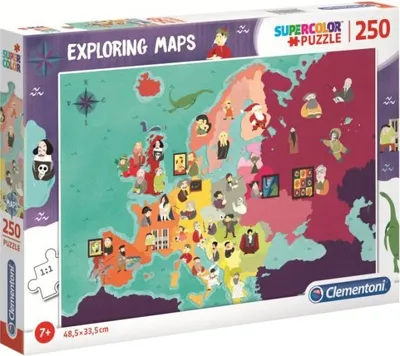 Image de Clementoni Puzzle 250el Carte d'Europe Personnages célèbres 29061