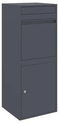 Image de Boîte à colis vidaXL avec rangement, anthracite, 41 x 38 x 103 cm, acier