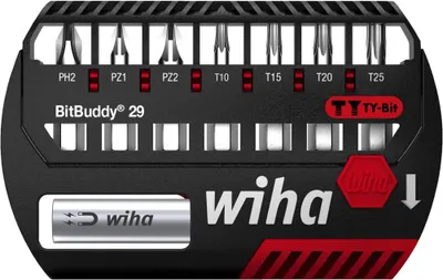 Produktbild von Wiha 9-tlg. Bit-Set Bitbuddy Phillips Pozidriv Torx TY-Bit 29 mm