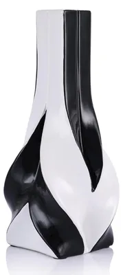 Produktbild von Elegante Keramikvase in Schwarz und Weiß für moderne Dekoration
