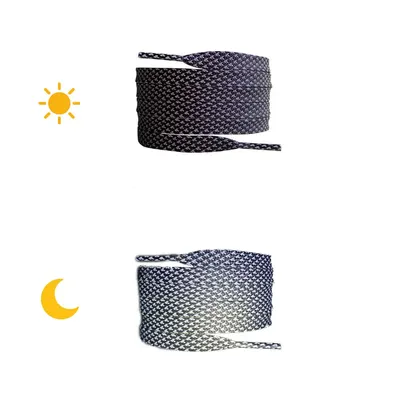Flache reflektierende Schnürsenkel in Farbe Schwarz - Länge 80cm