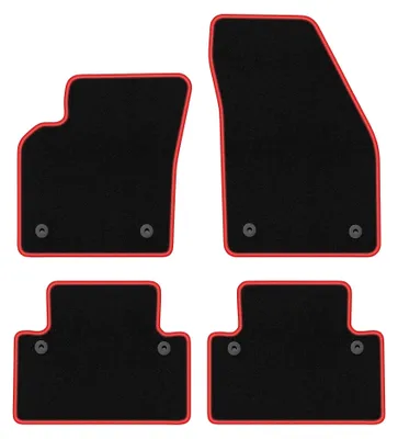 Immagine prodotto di Tappetini in moquette per Volvo V50 2004-2012 (station wagon) – set 4 pezzi, nero/rosso, su misura – Wielganizator CARLUX