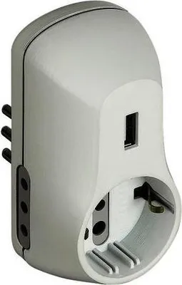 Obrázok produktu pre bticino S3613DU, Typ B, 250 V, 10 A, Biela, Plast, Samec/Samica