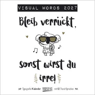 Produktbild von Korsch Kalender 2027 Visual Words mit großem Bild, mehrsprachig, Handlettering-Stil