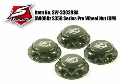 Imagen del producto de SWORKz PRO, juego de 4 tuercas de cierre para ejes de ruedas, fabricadas en aluminio.