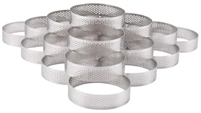 20 perforierte Tortenringe 8 cm Edelstahl Backringe
