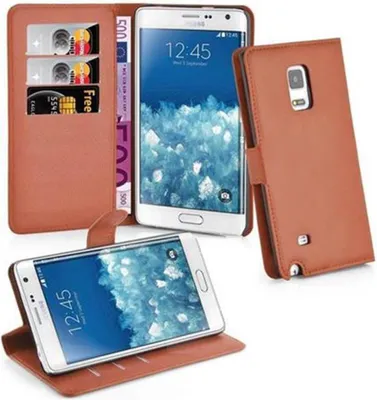 Produktbild von Cadorabo Hülle für Samsung Galaxy NOTE EDGE Schutz Hülle in Braun Handyhülle Etui Case Cover Magnetverschluss
