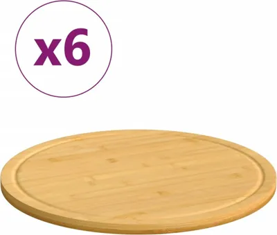Produktbild von (NEU 2026) Schneidebretter 6 Stk., Ø30x1,5 cm - Bambus - Schneidebretter - 4.8 kg