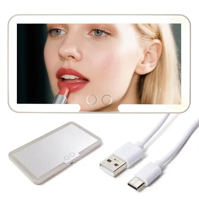Produktbild von LED Auto Schminkspiegel mit Beleuchtung – Touchsteuerung & USB-aufladbarer Kosmetikspiegel für Sonnenblende, universell