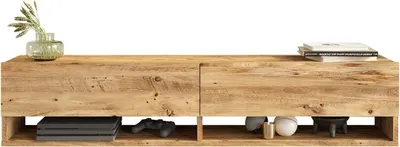 Produktbild von Wohnzimmermöbel Galle, Modulares Wohnzimmerset, Mehrzweck-Wohnzimmermöbel, Moderner TV-Schrank, 140x32 h29 cm, Eiche