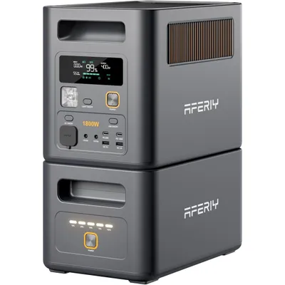 Immagine prodotto di Set AFERIY P180 Pro Powerstation da 2048 Wh LiFePO4 – 1800 W CA, batteria aggiuntiva inclusa