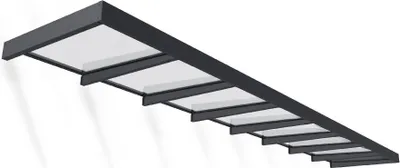 Produktbild von Palram - Canopia Metall Vordach Sophia Clear XL 7514 Anthrazit 750x140x17 cm