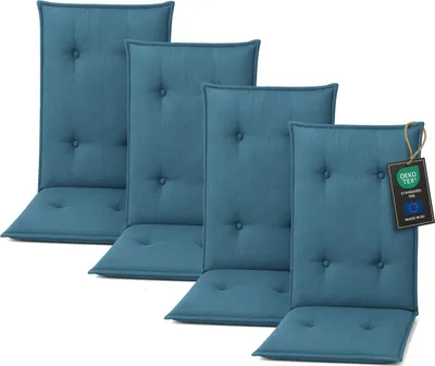 Produktbild von Pillows24 Sitzkissen Stuhl Outdoor - 120x50x8 cm / Türkis / Abgesteppt – Kissen, Stuhlsitzkissen, Sitzpolster für Gartenmöbel