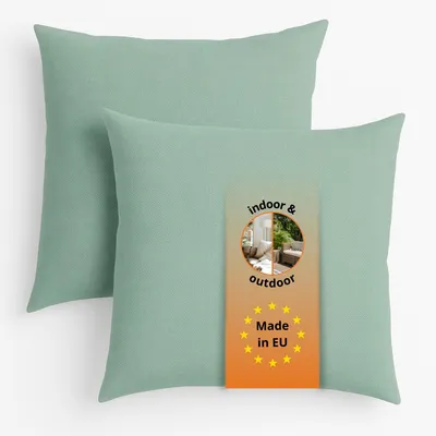 Productafbeelding van Set van 2 bankkussens, 40 x 40 cm, sierkussens, hoofdkussens, turkoois, sleepling