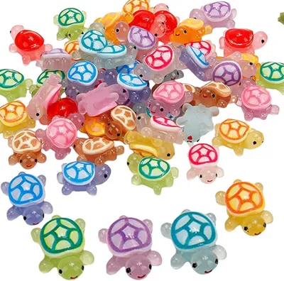 Immagine prodotto di Mini tartarughe luminose in resina, 30 pezzi, colorate, per la decorazione del giardino
