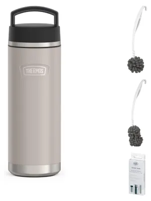 Zdjęcie produktu dla THERMOS ICON BEVERAGE BOTTLE 0,71 l Trinkflasche – Vorteilsset mit Reinigungsbürste CLEAN FIX 30 cm