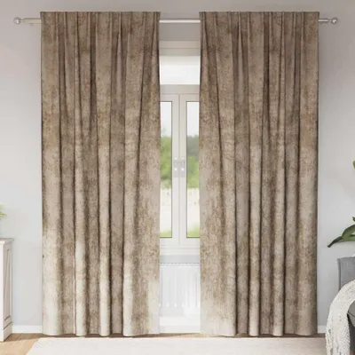 Produktbild von PUEAZU Samtvorhänge 2 stk. Champagner 245 x 140 cm Samt - Gardinen & Vorhänge &13602
