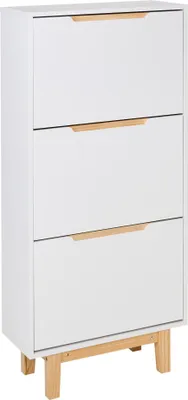 Obrázek produktu pro BELIANI Skříňka na boty botník bílá MDF dřevovláknitá deska 3 přihrádky komory moderní design předsíň chodba