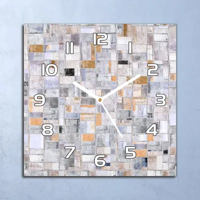 Produktbild von Deko Glasuhr Wanduhr 30x30 Grunge Mosaik Quarz Küchenuhr Bürouhr