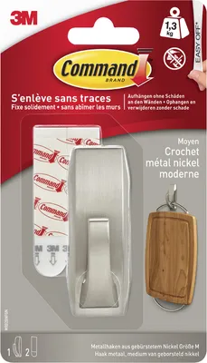Immagine prodotto di Command MR02-BNFGN 3M Command gancio in metallo "Moderno", misura: M, argento