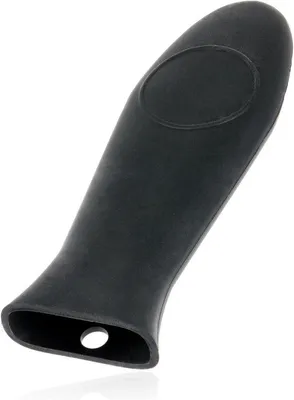 Immagine prodotto di Supporti in silicone per padelle, 14,5 x 5 cm, neri, resistenti al calore, supporti per padelle, protezione in silicone per padelle, manici per padelle, copertura termica